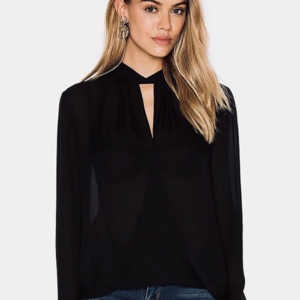 L'agence Black Kendra Blouse Nwt Sz S